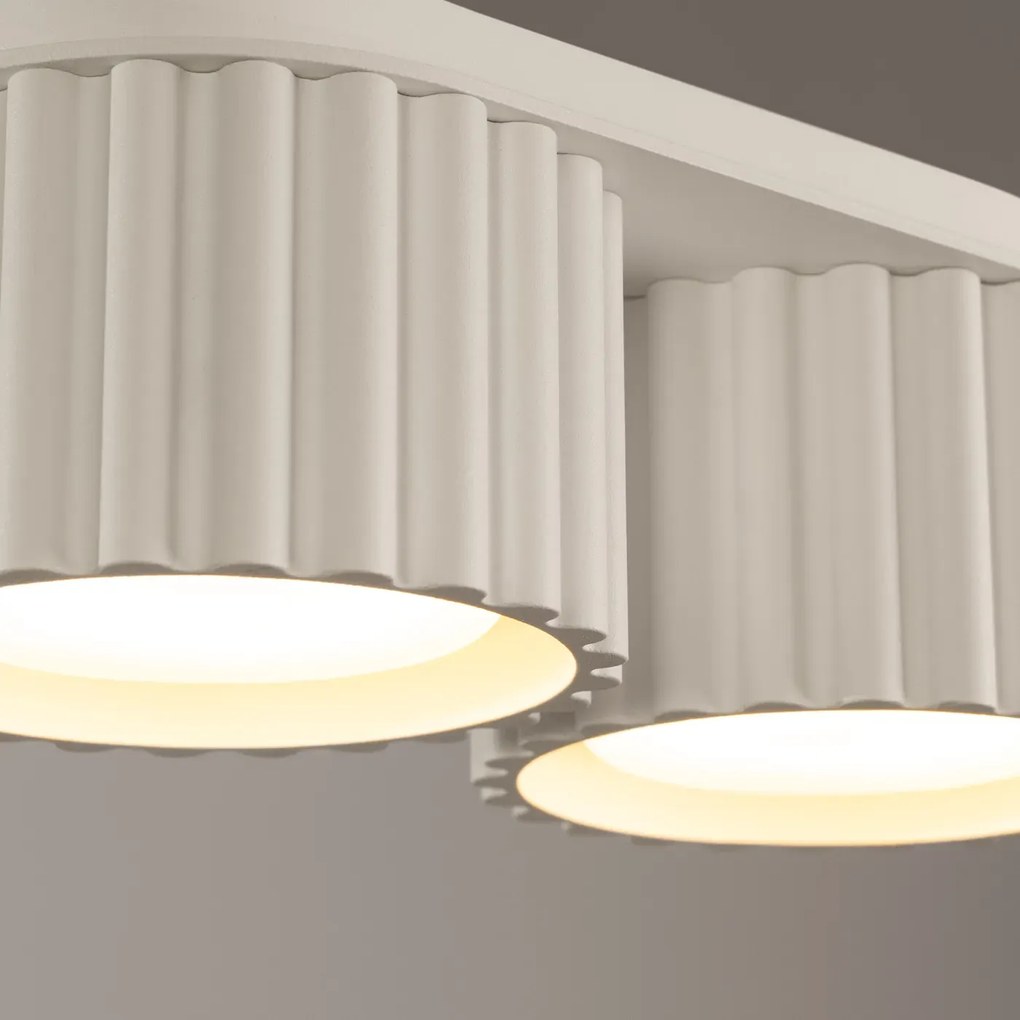 Plafon dwupunktowy AURA 2 beżowy GX53 ryflowany SOLLUX  LIGHTING