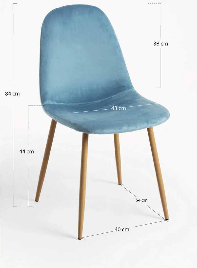 Zestaw 4 aksamitnych krzese Teok