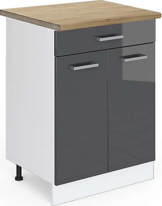 Szafka dolna do kuchni antracyt wysoki połysk 60x60x81.6 r-line