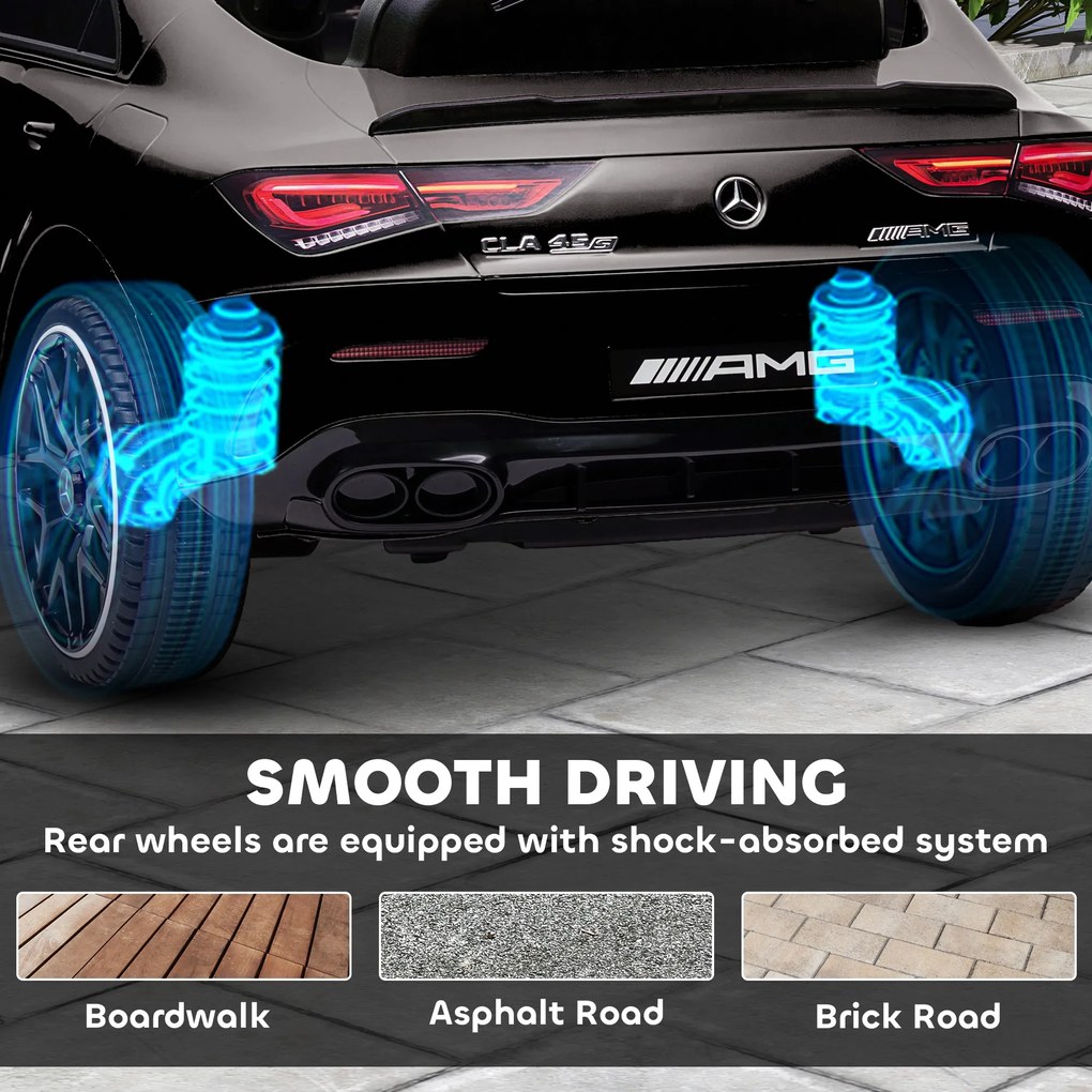 AIYAPLAY Dziecięcy pojazd elektryczny, zdalnie sterowany, z kółkami treningowymi, LED, klaksonem, dla dzieci 3-6 lat, Czarny