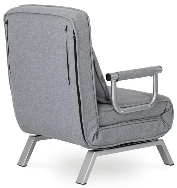 Szary fotel relaksacyjny z funkcją spania M3-W74