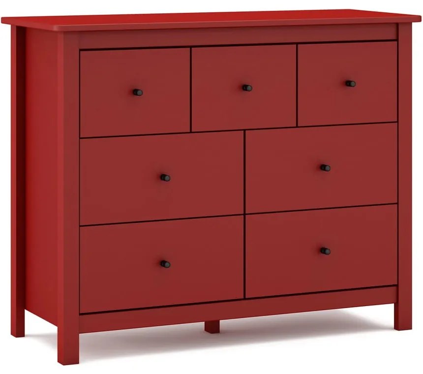Czerwona niska komoda z drewna sosnowego 110x80 cm Misti – Marckeric