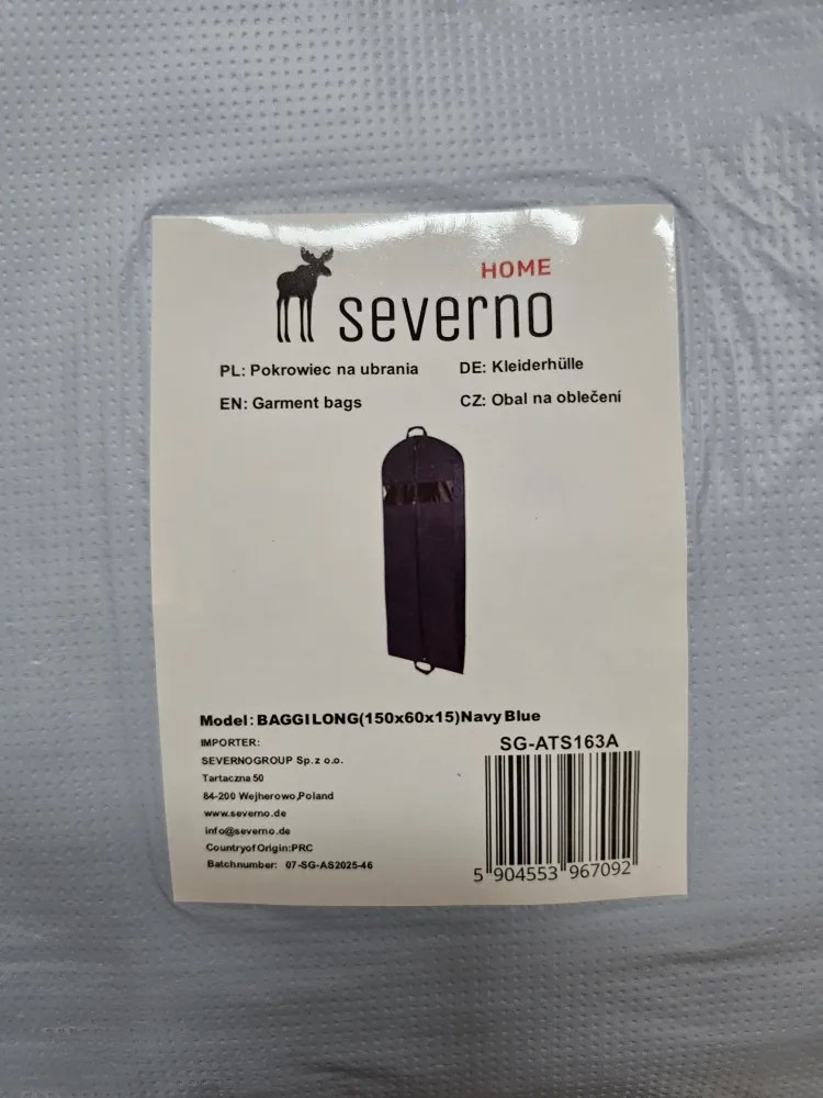 Granatowy Pokrowiec Ochronny na Odzież Baggi Long 150x60x15 cm - SEVERNO Home
