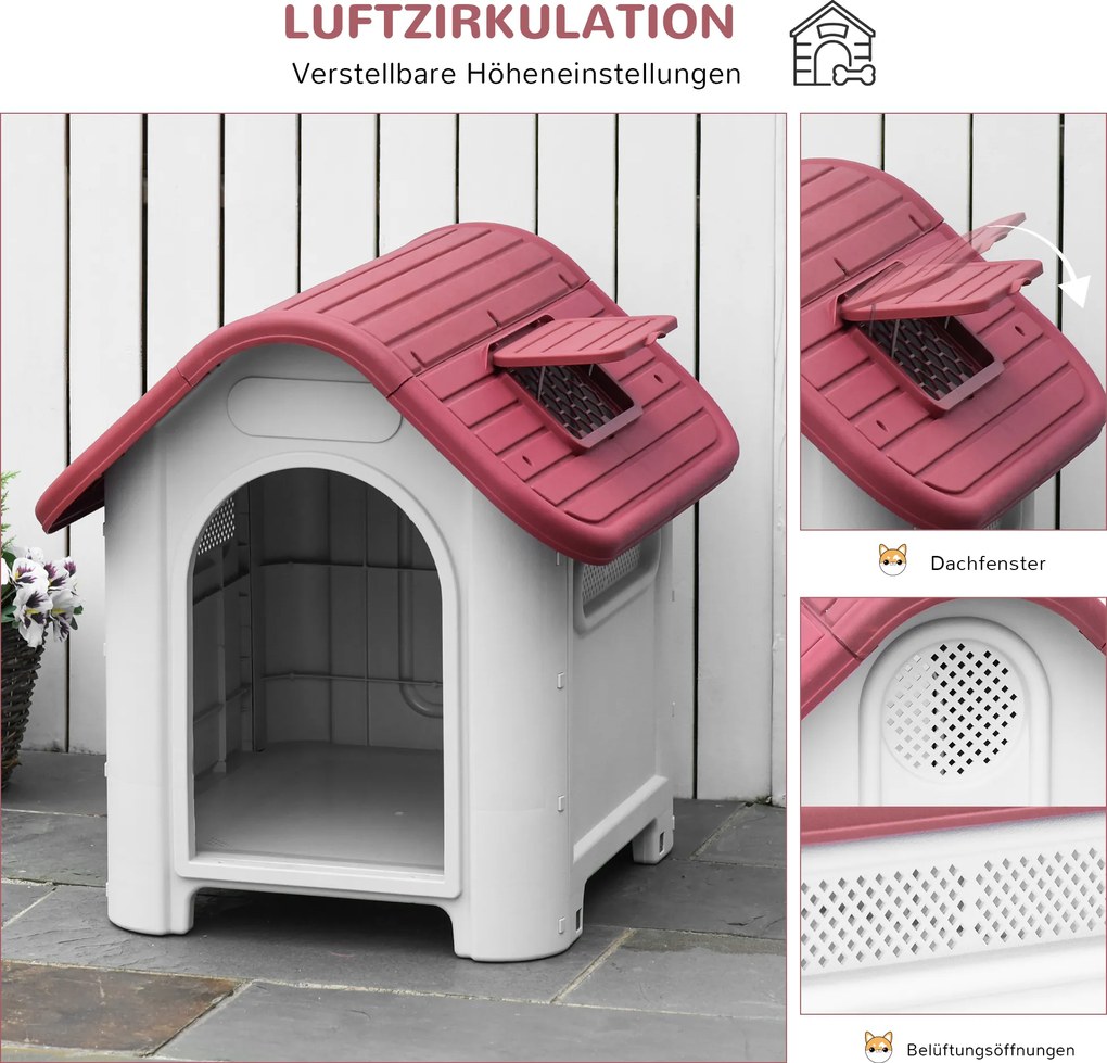 PawHut Buda dla psa na zewnątrz domek dla psa ze świetlikiem dla małych psów metal PP