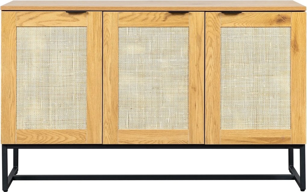 Boho komoda do salonu Capri z naturalnym rattanem