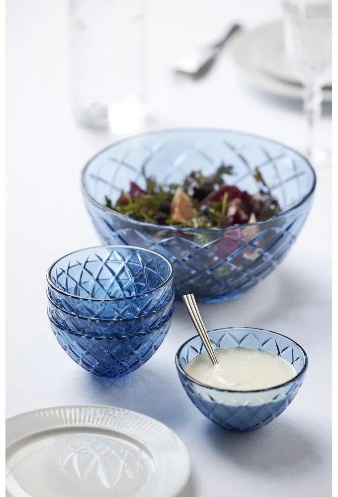 Niebieskie szklane miski zestaw 4 szt. 325 ml Sorrento – Lyngby Glas