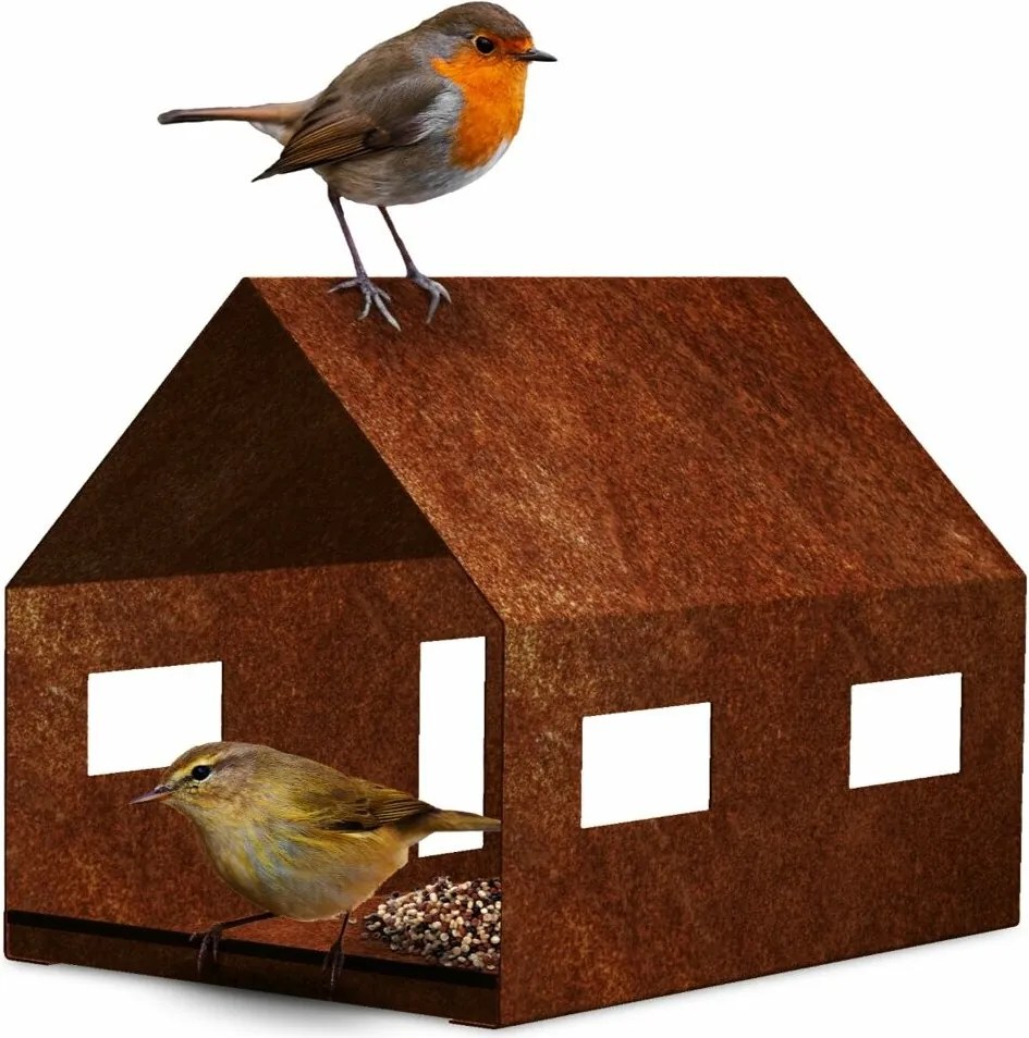Casa Karmnik dla ptaków 30 x 21 x 23 cm, corten CORGARDEN 1040