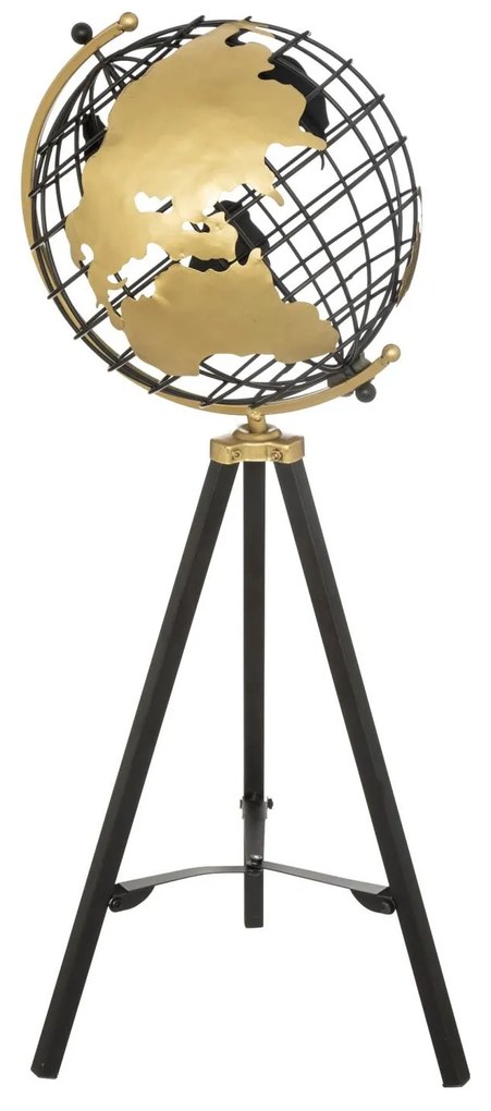 Duży globus dekoracyjny, metalowy, 70 cm