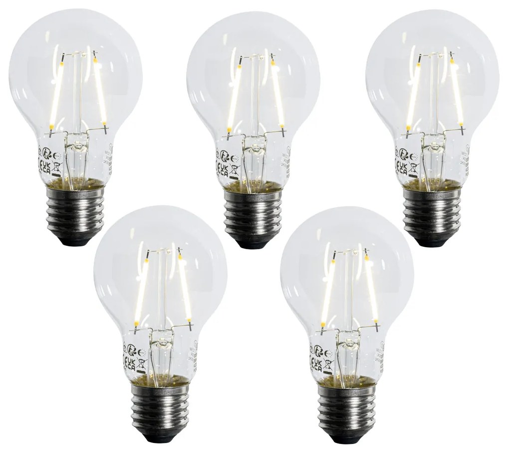 Zestaw 5 żarówek LED E27 A60 z czujnikiem zmierzchu 2,5W 250 lm 3000K