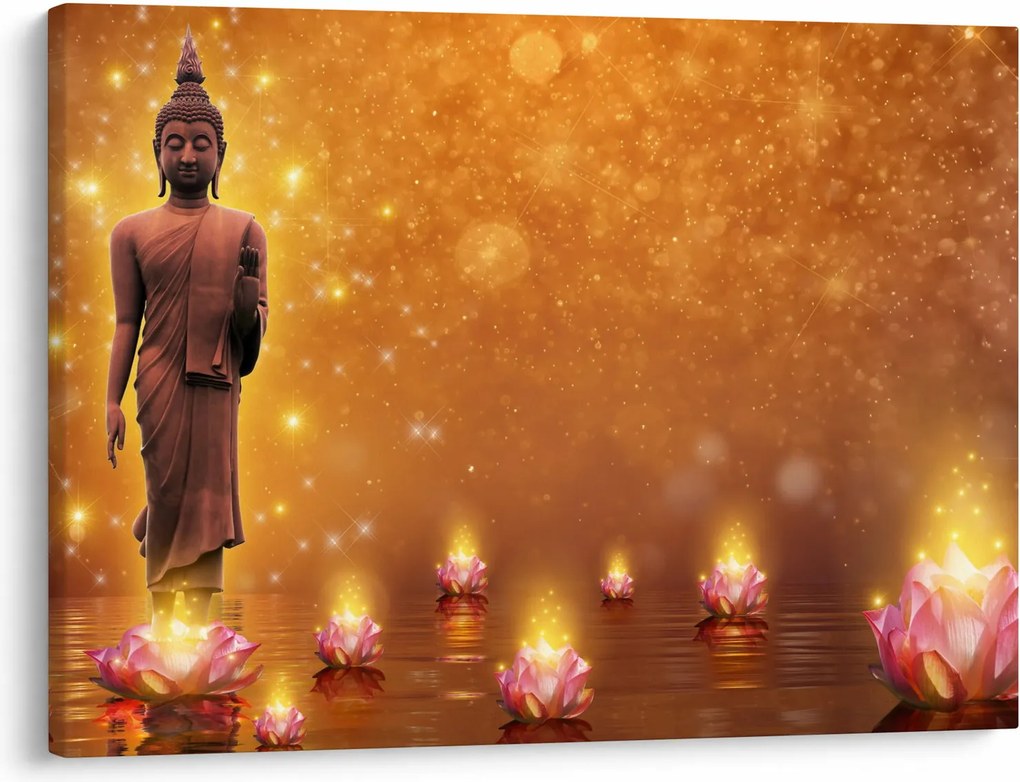 Obraz - Budda w złotym blasku (70x50 cm)