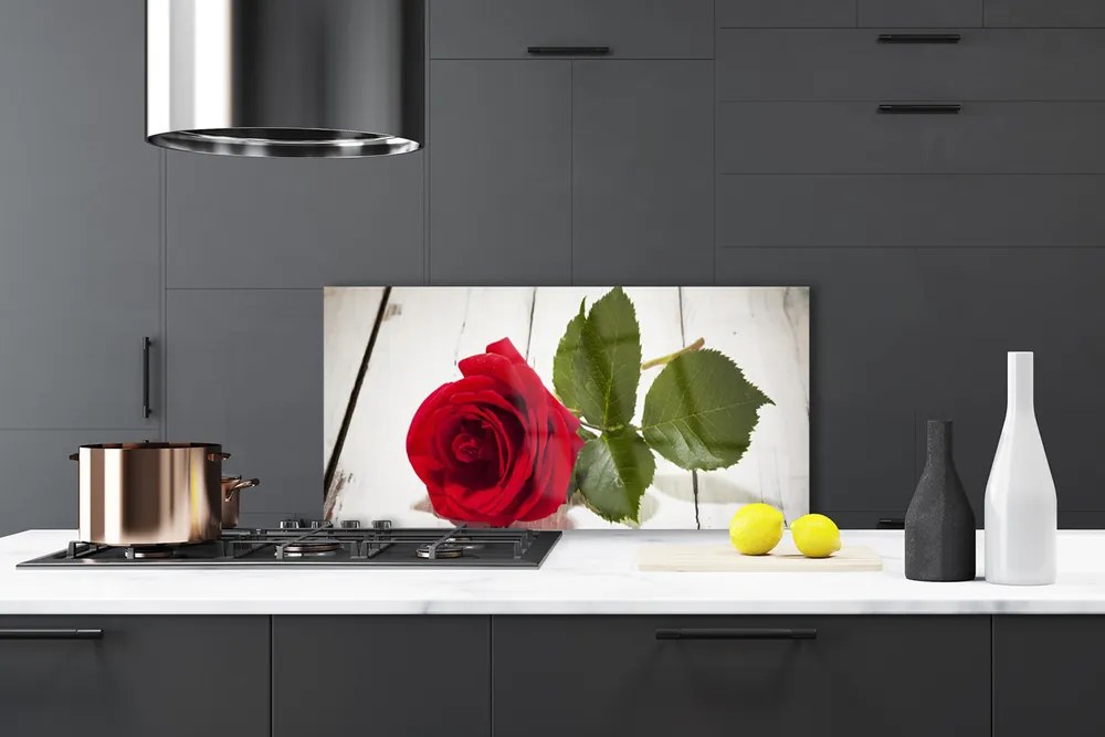 Panel Szklany Klasyczna Czerwona Róża