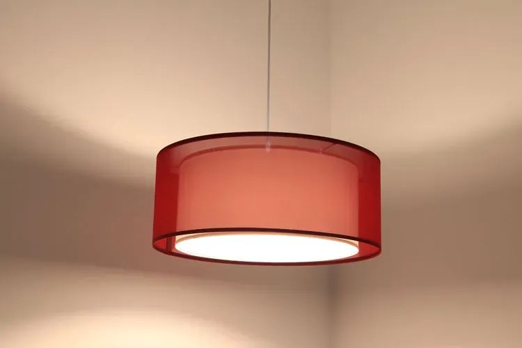 Czerwona lampa wisząca z podwójnym kloszem - S436 E9-D13