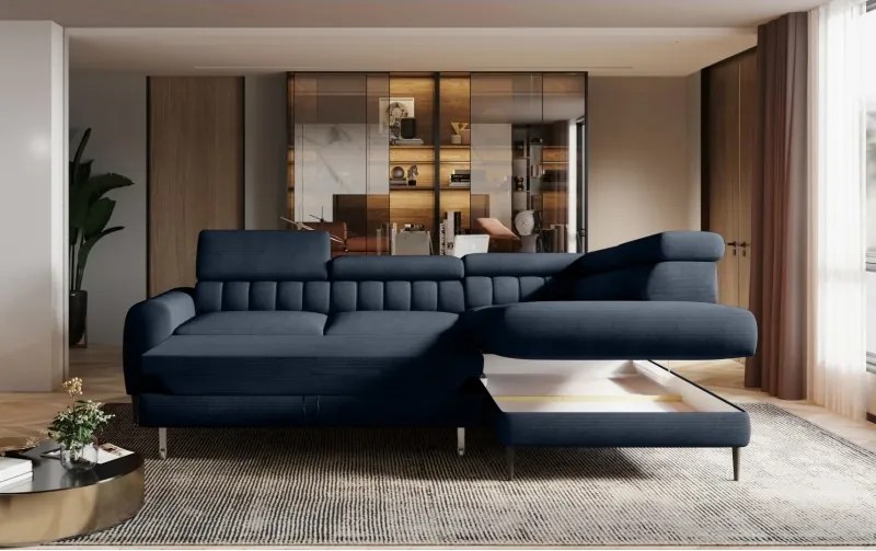 Narożnik NAVAS L z funkcją spania tkanina Promocyjna CURIO 78 WERSAL