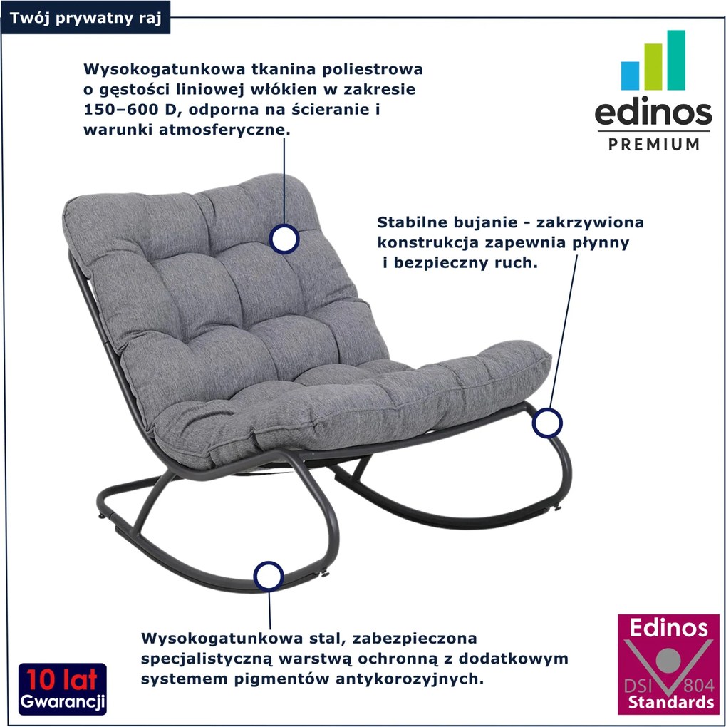 Bujany fotel ogrodowy z poduszką C2-E09