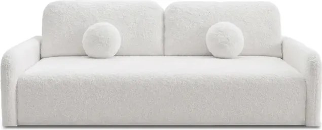 Sofa DUO Rozkładana Dwuosobowa Kremowa Boucle Japandi