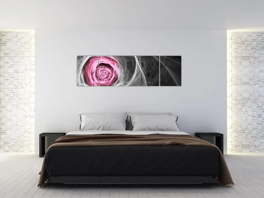 Obraz - Róż abstrakcyjny, fuksja (170x50 cm)