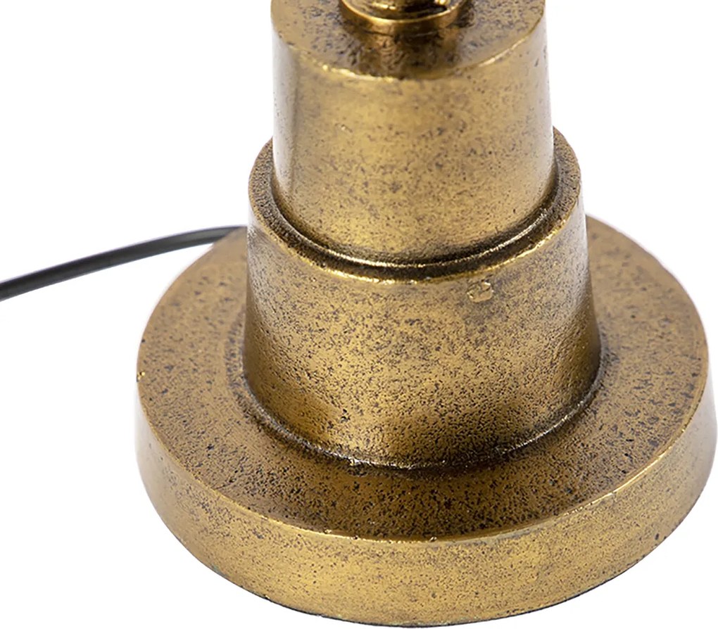 Lampa stołowa brązowa z zielonym aksamitnym abażurem 35 cm - Pisos