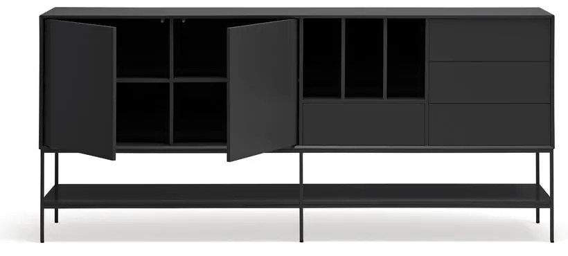 Czarna komoda 220x98x45 cm Platt – Teulat