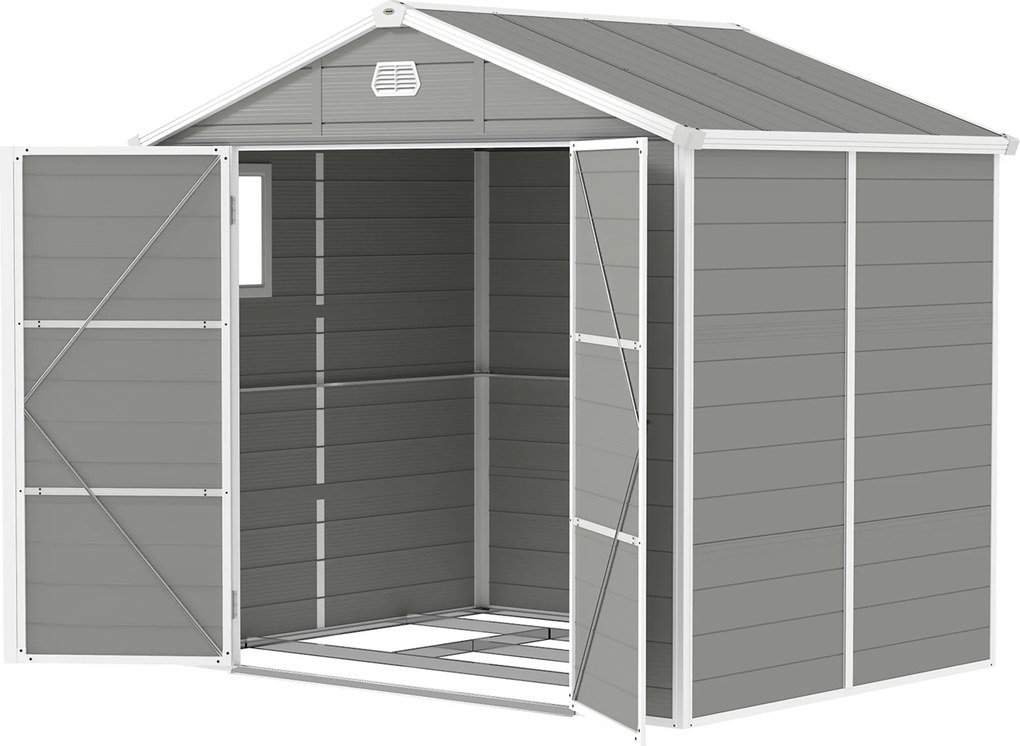 Outsunny Schowek na narzędzia, 4,1m², domek ogrodowy z dachem dwuspadowym, 240 x 190 x 180/228 cm
