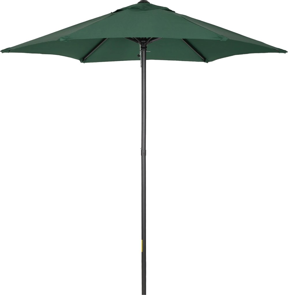 Outsunny Parasol Ø196 cm z funkcją nachylenia, sześciokątny Parasol balkonowy dla plaży i ogrodu, Zielony
