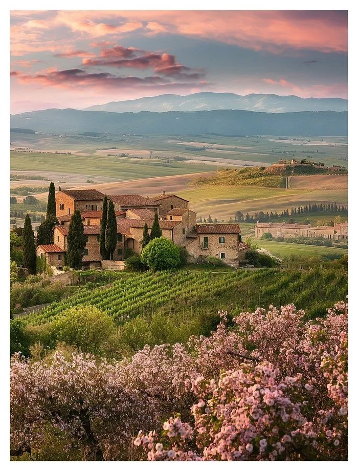 Obraz 60x80 cm Pink Tuscany – Styler