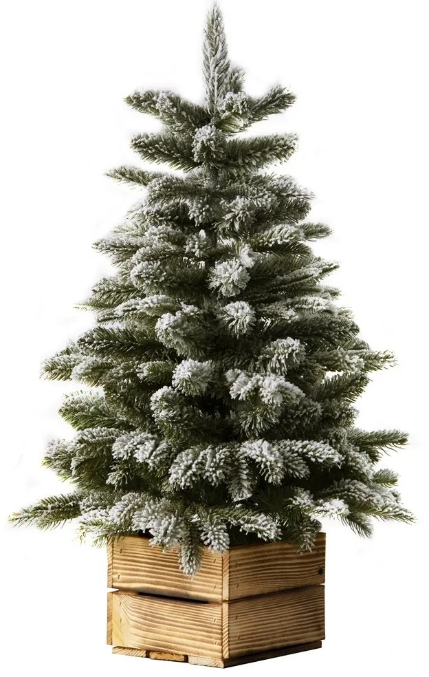 Choinka bożonarodzeniowa w drewnianej doniczce, 52x 65 cm