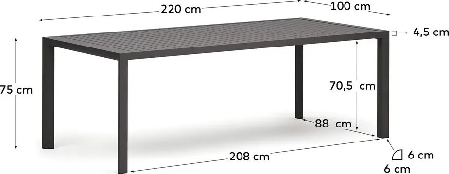 Stół ogrodowy 100x220 cm Culip – Kave Home