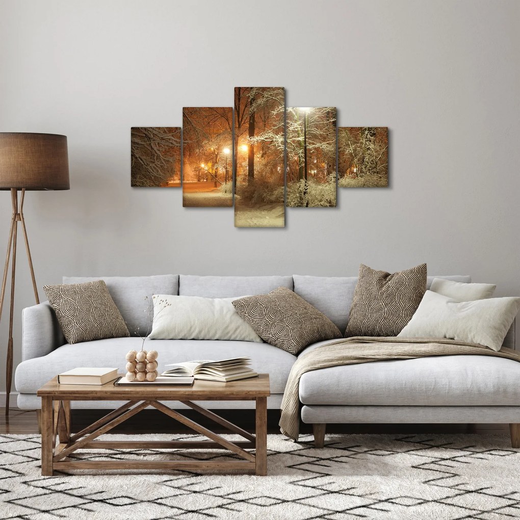 Obraz - Zaśnieżony park (125x70 cm)