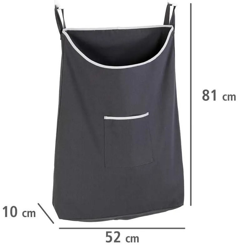 Torba na pranie, ubrania CANGURO GREY, zawieszana na drzwi, WENKO