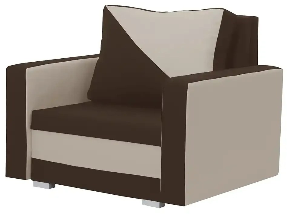 Fotel rozkładany z funkcją spania ASTO1 Ciemny brąz/Beżowy