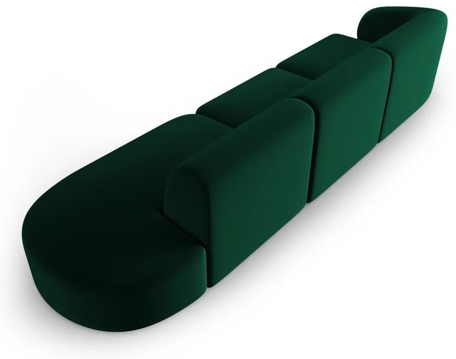 Zielona aksamitna sofa lewostronna 311 cm Paolo – Milo Casa