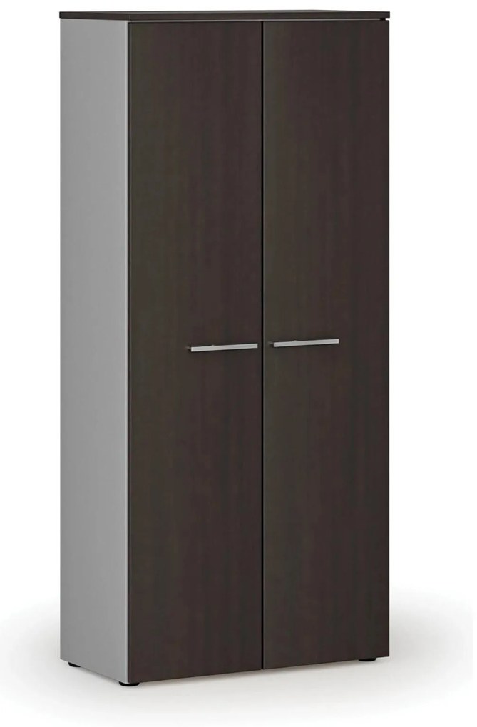 Szafa ubraniowa z wysuwem PRIMO GRAY, 800 x 420 x 1781 mm, szary/wenge