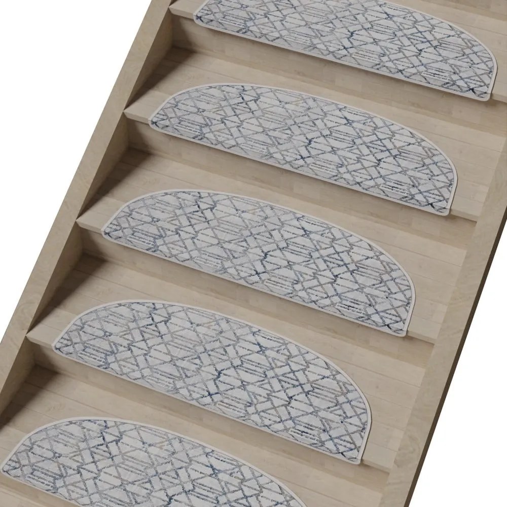 Szare dywaniki na schody zestaw 16 szt. 20x65 cm Cottage Warmth – Vitaus