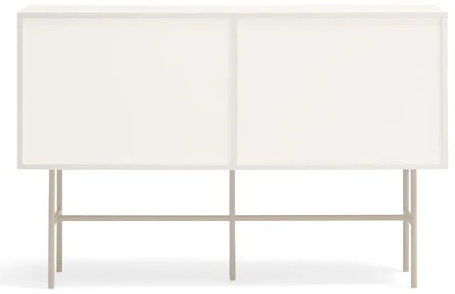 Beżowo-kremowa niska komoda z drzwiami przesuwnymi 140x91 cm Nube – Teulat