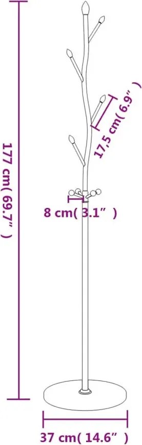 Metalowy czarny stojący wieszak na ubrania L6-Z17