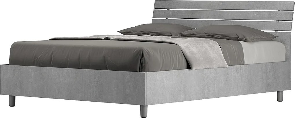 Łóżko bez stelaża 140x190 Nachylony zagłówek z listwami cementu Ankel