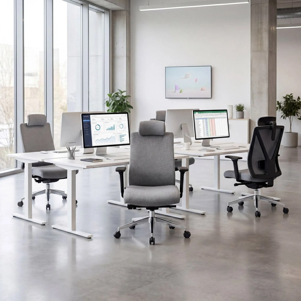 Fotel biurowy ergonomiczny obrotowy szary: VECTOR