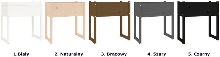 Prostokątna brązowa donica ogrodowa - Asto