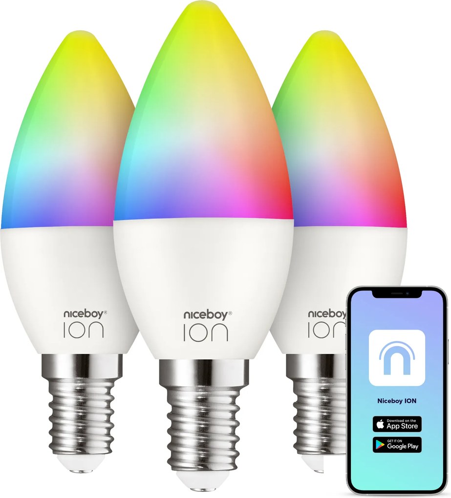 Żarówki Niceboy ION SmartBulb RGB, 6 W, E14, 3 szt.
