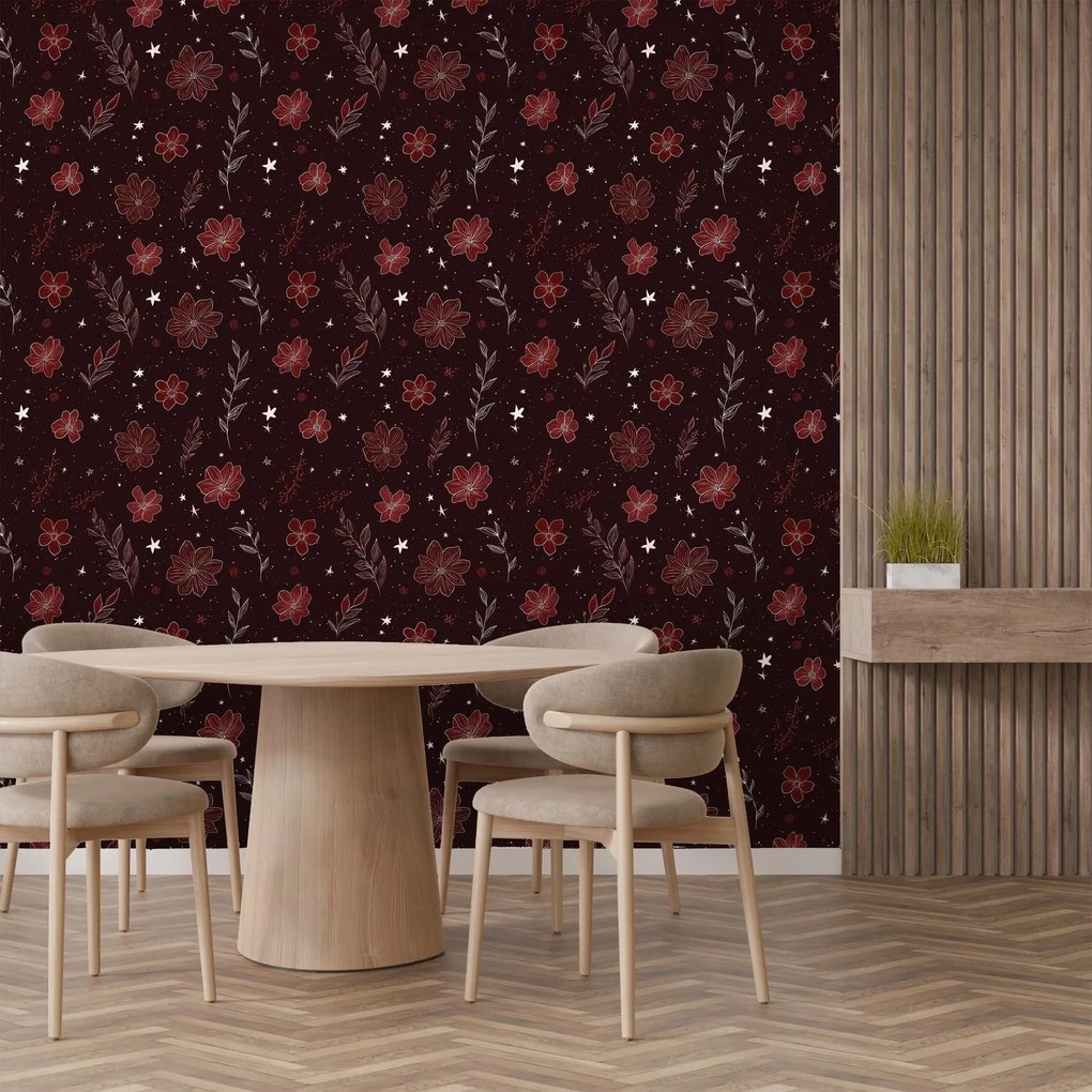 Fototapeta - Bordowy wzór (196x136 cm)