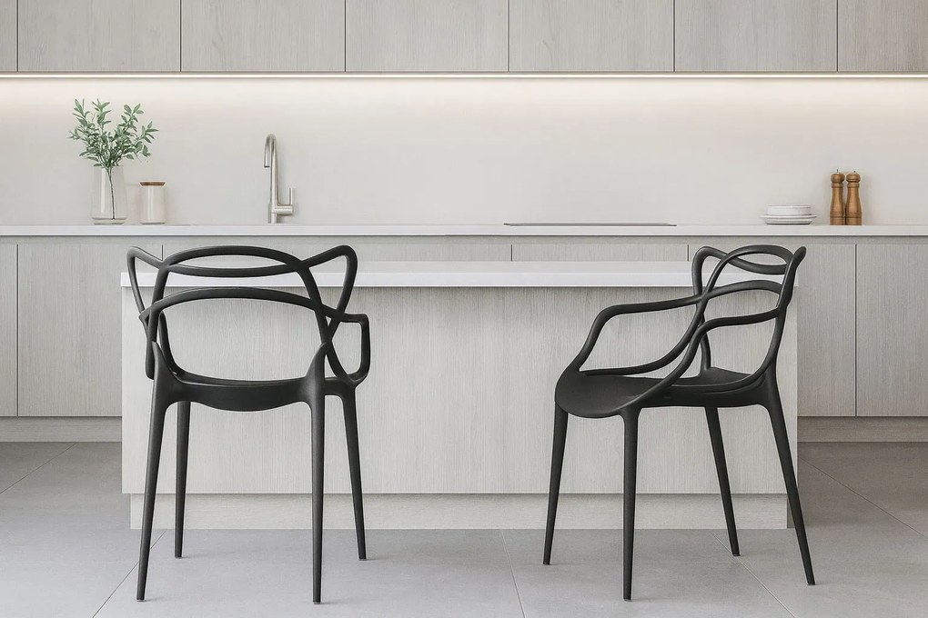 Czarne krzesło minimalistyczne do stołu L3-H41
