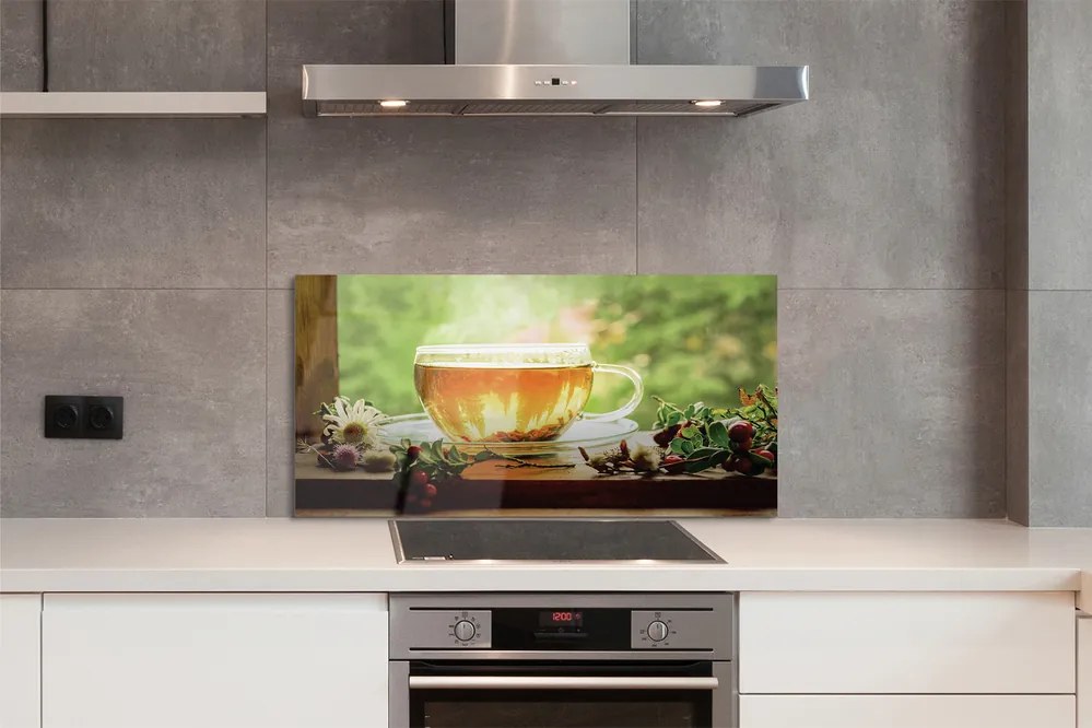 Szklany Panel Gorący Napar Ziołowy