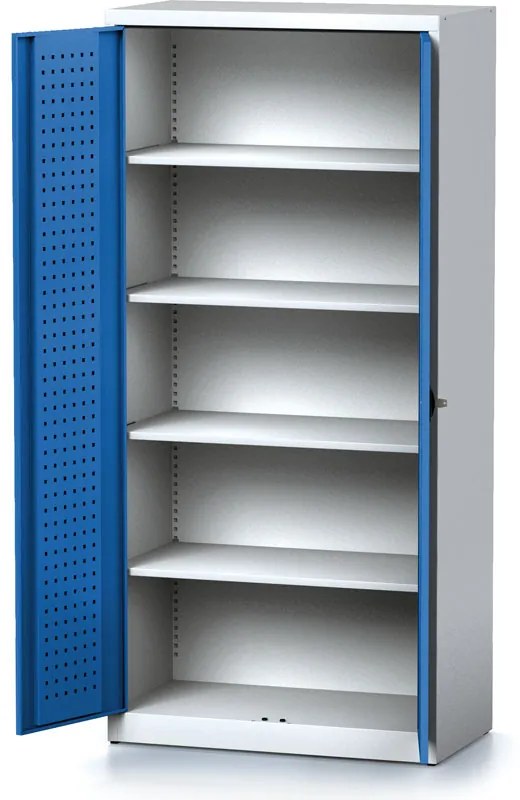 Szafa warsztatowa MECHANIC, 1950 x 920 x 500 mm, 4 półki, niebieskie drzwi
