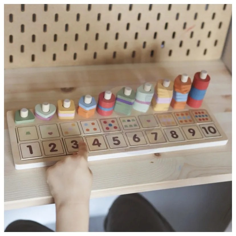 Viga polarb drewniane liczydło sorter nauka liczb montessori