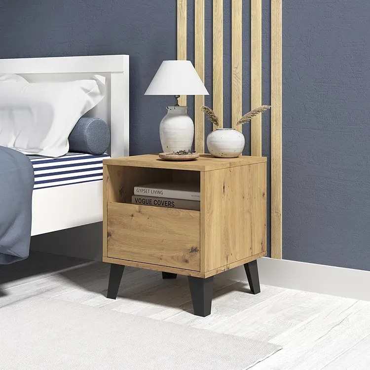 Szafka nocna na nóżkach z szufladą dąb artisan H9-C09