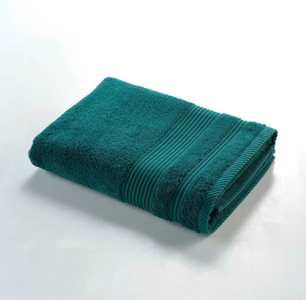 Ciemnozielony bawełniany ręcznik kąpielowy frotte 70x130 cm Tendresse – douceur d'intérieur