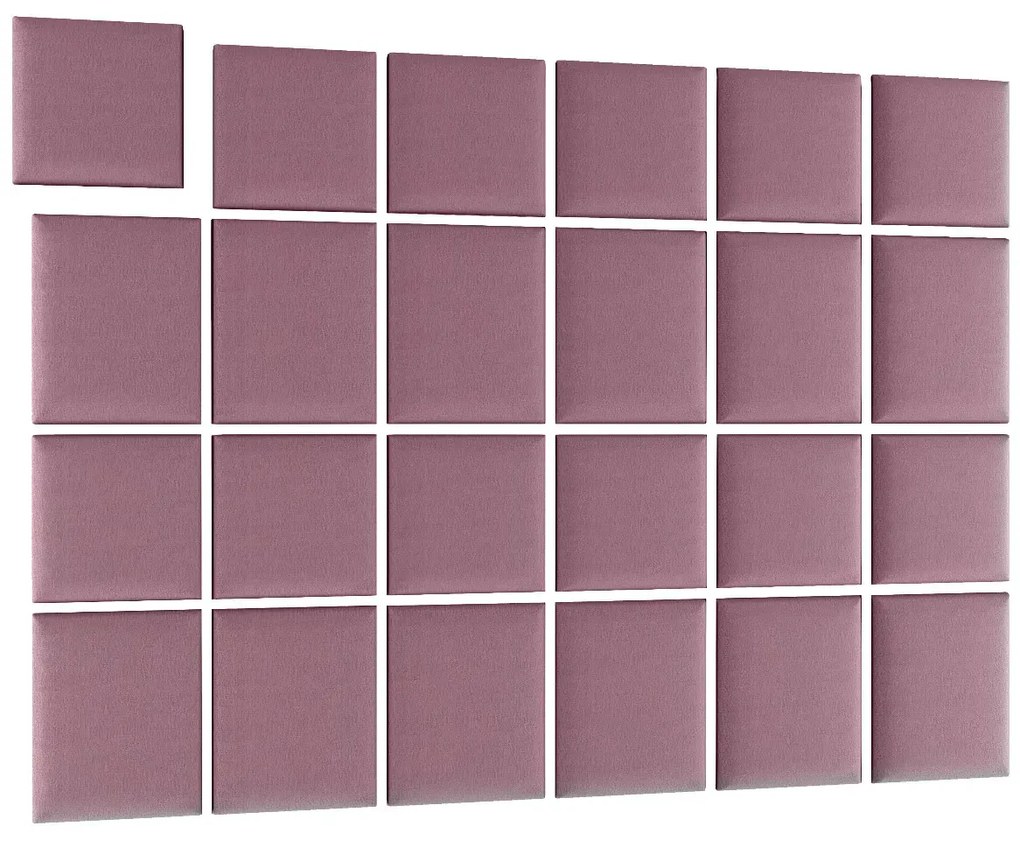 Zestaw 24 paneli tapicerowanych QUADRATTA 240x180 różowy ELTAP