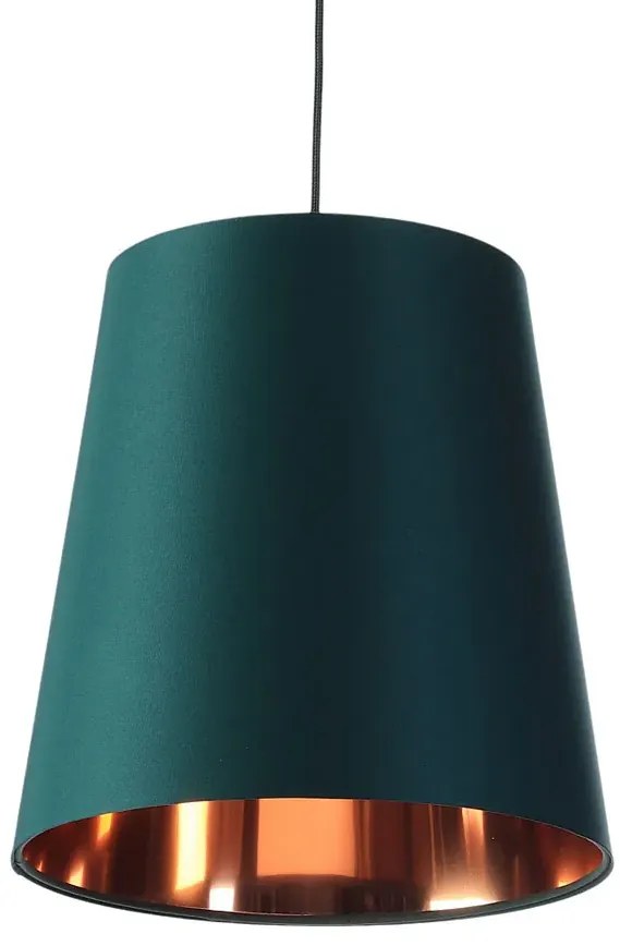 Zielona lampa wisząca stożek z wnętrzem rose gold - 3X S403 M1-T83