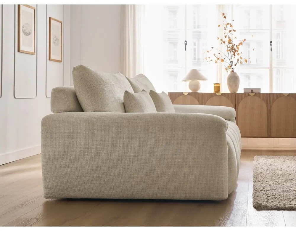 Beżowa sofa z tkaniny szenilowej 264 cm Ivane – Bobochic Paris