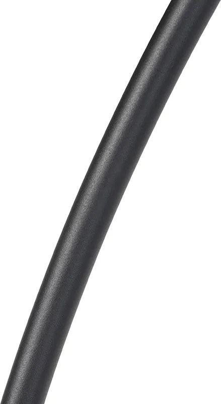 Nowoczesna lampa łukowa czarna z marmurową podstawą i beżowym abażurem bouclé 50cm - XXL